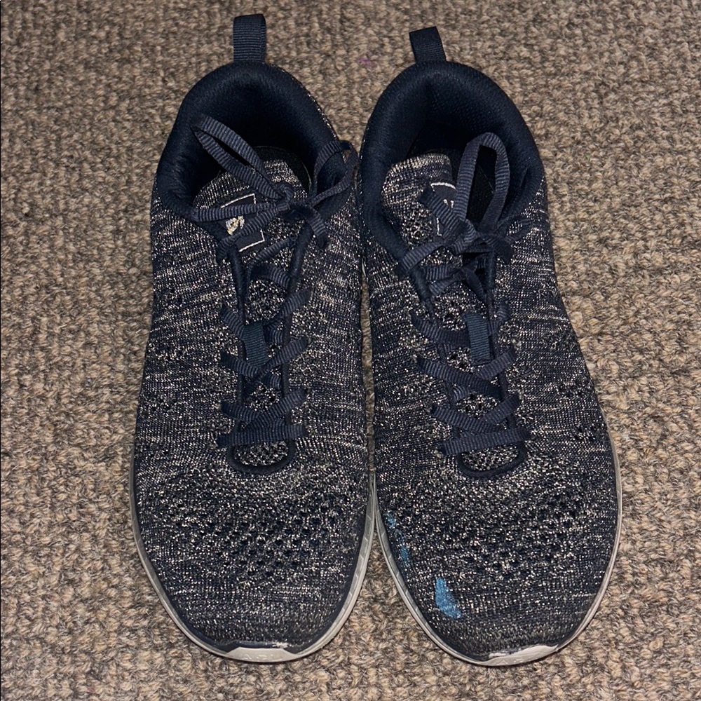 APL Dark Blue Knit Sneakers with metallic